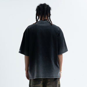 Cyberpunk t-shirt psychedelic print top raver tee in black