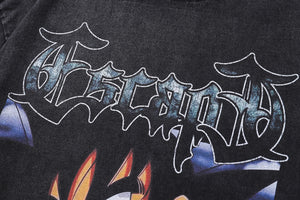 Goku t-shirt DBZ tee retro Japanese cartoon top in vintage grey