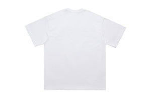 Brain print t-shirt creepy cartoon top monster tee in white