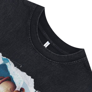 Travis Scott sleeveless t-shirt vintage rapper vest 00s hip-hop tank top in acid wash black