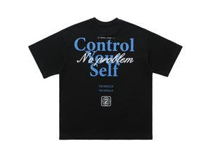 Control slogan t-shirt motivational top 90s tee in black