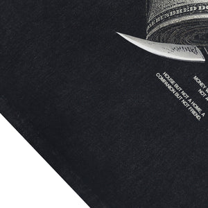 Money stash sleeveless t-shirt dollar print surfer vest gangster tank top in acid wash black