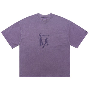 Punk print t-shirt mohawk top spiky hair tee in Purple