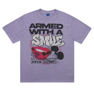 Graffiti t-shirt mouse print top grunge cartoon tee skater jumper in pink