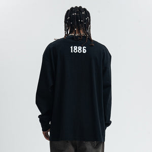 Statue of Liberty jumper creepy American top long sleeve USA t-shirt in brown