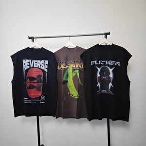 Skinhead sleeveless t-shirt tank top surfer vest vintage wash sample sale 3 for 2