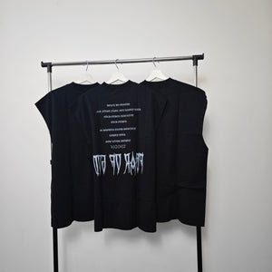 Y2K print sleeveless t-shirt tank top surfer vest vintage wash sample sale 3 for 2