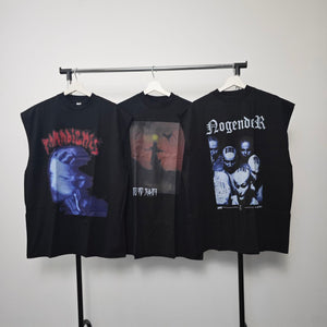 Punk sleeveless t-shirt tank top surfer vest vintage wash sample sale 3 for 2