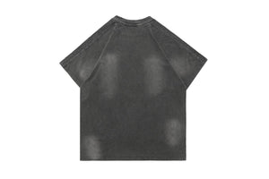 Butterfly effect t-shirt grunge slogan tee racing top in grey