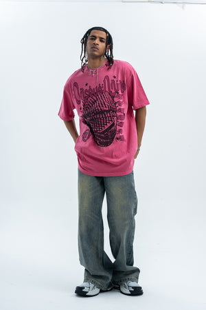 Arabic t-shirt hip-hop tee grunge rapper top in orange