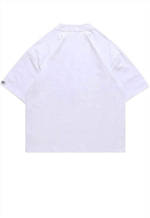 Smile t-shirt retro emoji tee flame print top in black