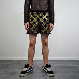 Cropped going out coat black gold glitter trench shiny embellished fleece jacket detachable sleeves handmade party overcoat festival set