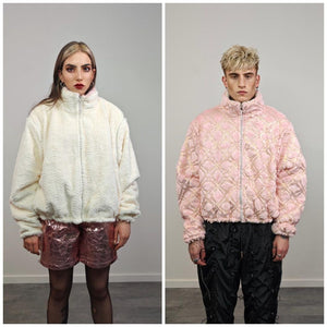 Fleece textured joggers beige track pants gold embellished trousers metallic hotpants rave overalls sports set burning man outfit festival