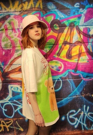 Teddy graffiti tee trippy y2k bear top subculture t-shirt