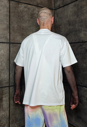 Mustang print t-shirt retro car top 60s vibe tee in white