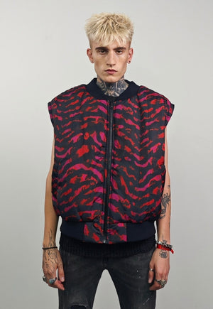 Striped varsity jacket pink zebra reversible 4in1 bomber