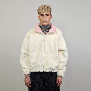 Cropped track jacket pink gold embellished coat reversible fleece short rave bomber sports set burning man outfit festival overcoat carnival