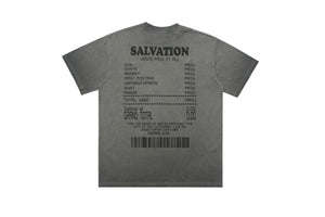 Cross print t-shirt religion top grunge saint tee in grey
