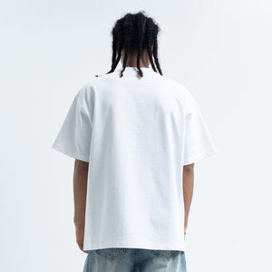 Angel devil t-shirt funny religion top retro cartoon tee in white