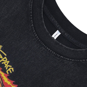 Astronaut print vintage sleeveless t-shirt spaceman cartoon surfer vest retro cartoon tank top in acid wash black