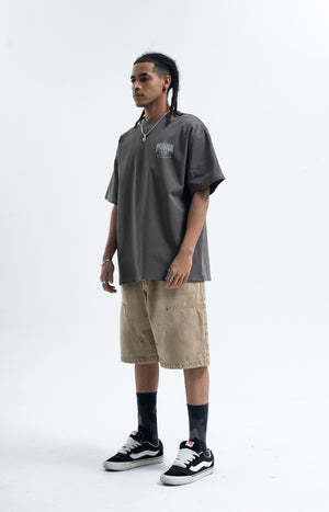 Passion slogan t-shirt grunge punk top rocker tee in grey