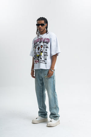 Kidcore t-shirt stupid slogan top grunge hip-hop tee in white