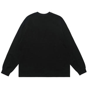 Fuck off slogan jumper pinup girl print top long sleeve retro grunge t-shirt in brown