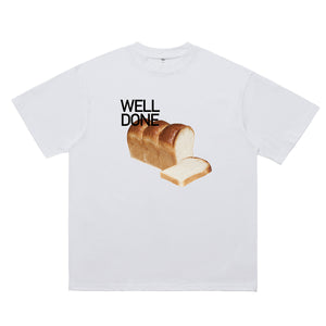 Bread loaf t-shirt food print top 00s sandwich tee in black