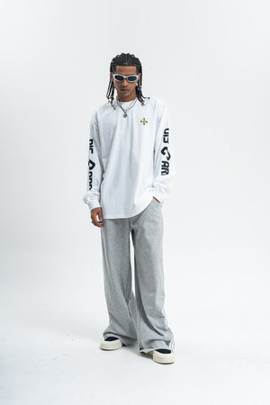 Discard slogan jumper long sleeve grunge t-shirt thunder print top in black