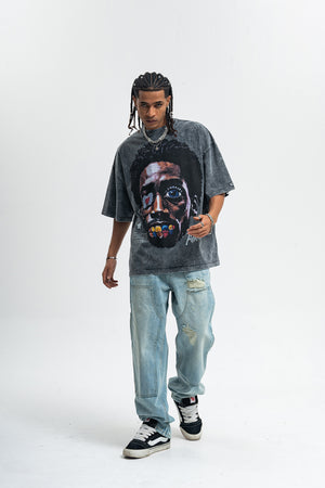 Vintage Kendrick Lamar t-shirt hip-hop top gangster tee in grey