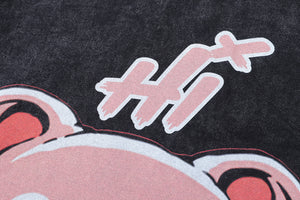 Pig t-shirt piglet print tee piggy poster top in vintage grey