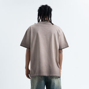 Anti war t-shirt peace slogan top hippie tee in grey