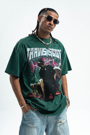 Vintage Travis Scott t-shirt retro rapper tee hip-hop top in pink