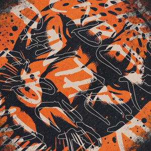 Panther print sleeveless t-shirt graffiti print surfer vest 00s wildcat tank top in acid wash black