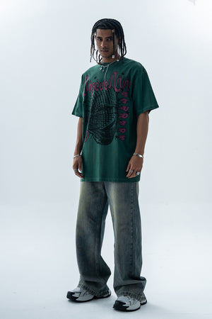 Arabic t-shirt hip-hop tee grunge rapper top in orange