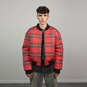 Zombie print bomber horror fan jacket creepy reversible college varsity detachable sleeves handmade tartan grunge punk coat