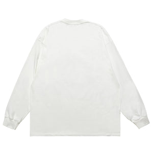 Danger slogan jumper skull print top 90s gothic poster long sleeve t-shirt in brown