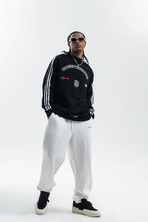 Racing top long sleeve motorsports t-shirt grunge striped jumper in black