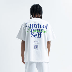 Control slogan t-shirt motivational top 90s tee in black