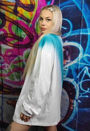 Angel print jumper gradient top tie-dye sweatshirt in white