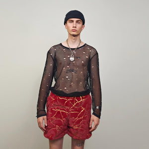 Cropped going out coat red gold glitter trench shiny embellished fleece jacket detachable sleeves handmade party overcoat festival set