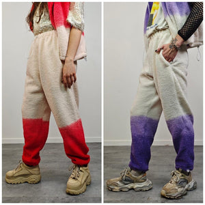 Gradient fleece joggers purple gradient trousers rave sports set burning man outfit festival tracksuit carnival bottoms fancy tracksuit