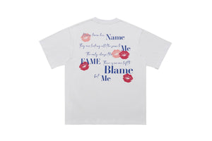 Love slogan t-shirt couples top graffiti tee in white