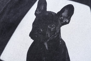 French bulldog t-shirt dog print tee retro poster top in vintage grey
