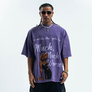 Art deco t-shirt retro movie girl top blondie hollywood tee in blue