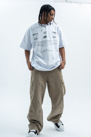 Retro racing t-shirt motorsports top retro logo tee in white