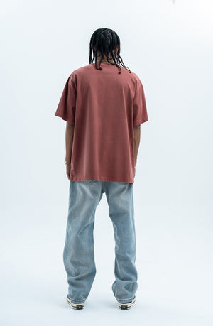 Skull print t-shirt punk top grunge skeleton tee graffiti jumper in Brown