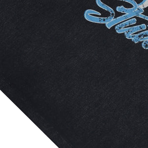 Eagle print sleeveless t-shirt 80s pattern surfer vest retro bird cartoon tank top in acid wash black