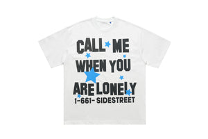 Lonely t-shirt single slogan top graffiti tee in Black