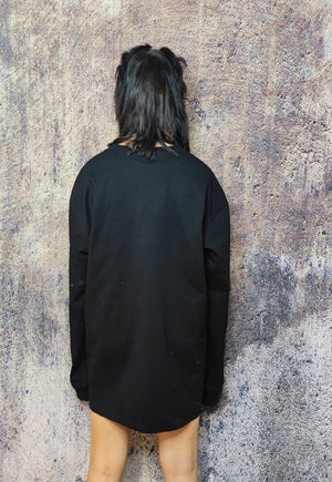 Pentagram t-shirt lamb print tee grunge Gothic top black